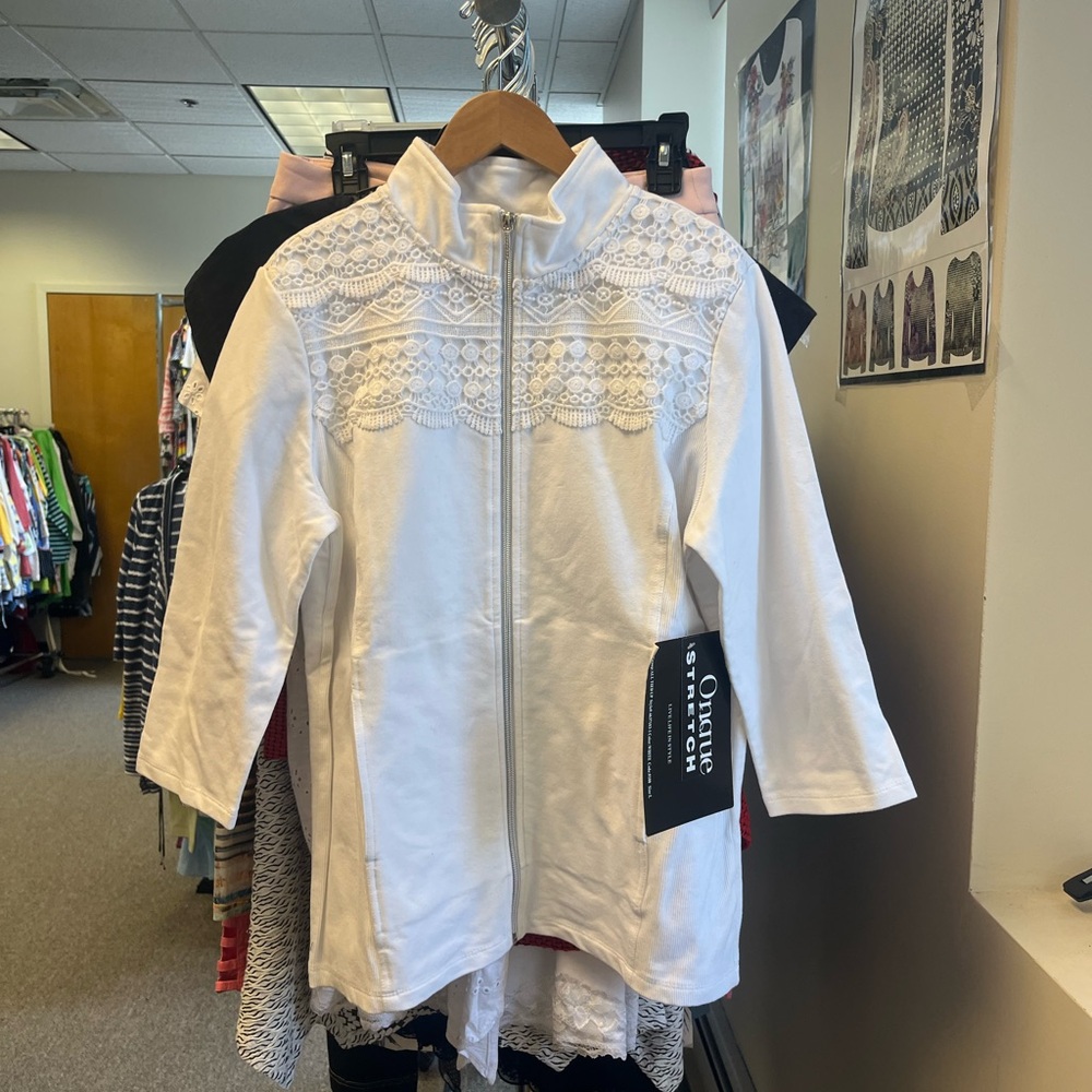 Onque Casuals White Lace Women's Blazer